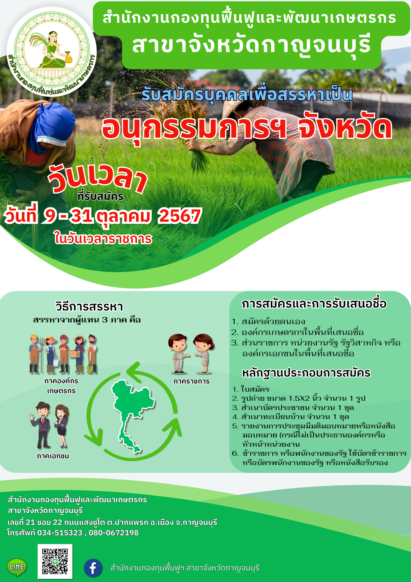 รับสมัครอนุกรรมการฯ กาญจนบุรี